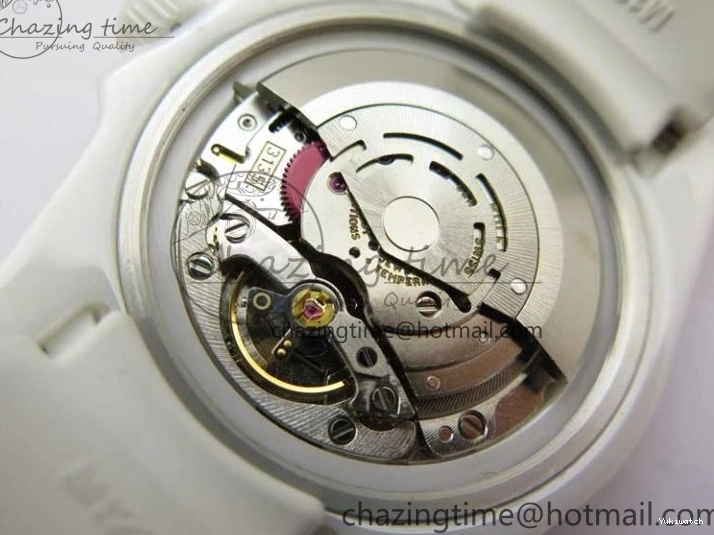 Ceramic Edition 40mm White Dial Submariner Painting White on Best Strap SA3135 Rubber 5GF 0104